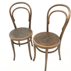 Pair vintage bentwood chairs, W37cm