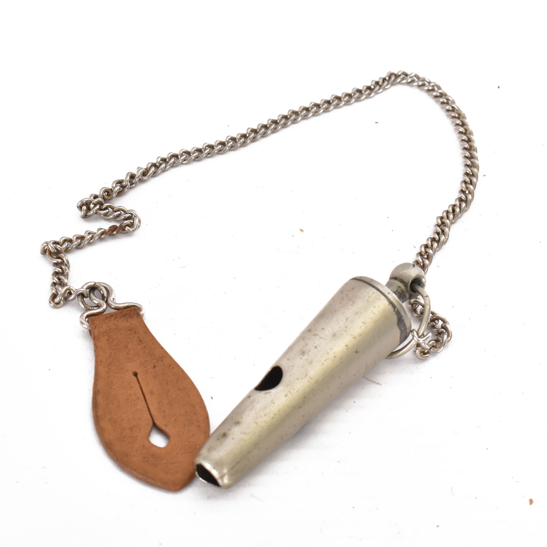 19th century, James Dixon & Sons whistle with chain, L7cm