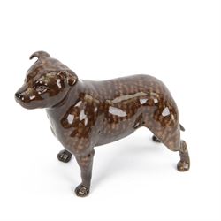 Beswick model of a Staffordshire Bull terrier Bandits Brintiga, in dark brindle colourway, no 1982A