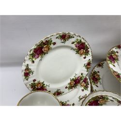 Royal Albert Old Country Roses pattern part tea service, to include teapot, water jug, six cups and saucers, covered sucrier, cake stand etc (39)