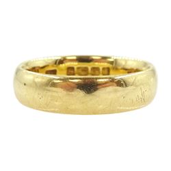 Early 20th century 18ct gold wedding band, Birmingham 1928