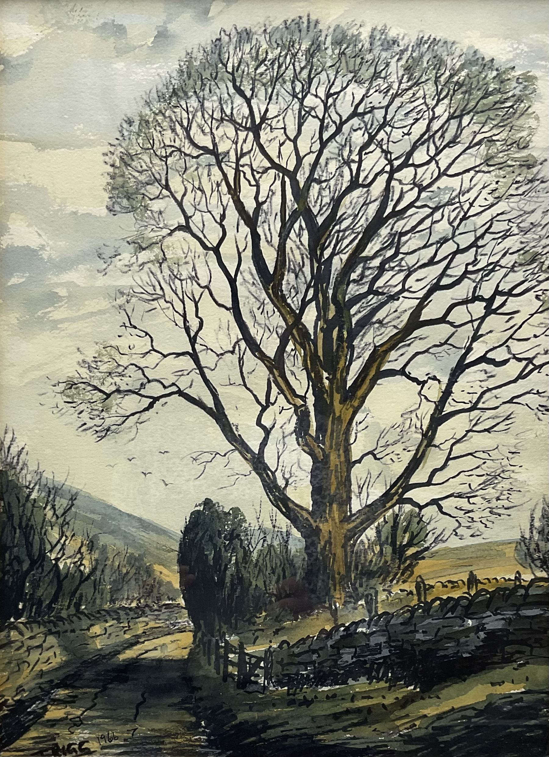 Jack Rigg (British 1927-2023): 'Day Out Sketching' - Yorkshire Dales, watercolour and ink signed and dated 1966, titled verso 51cm x 37cm