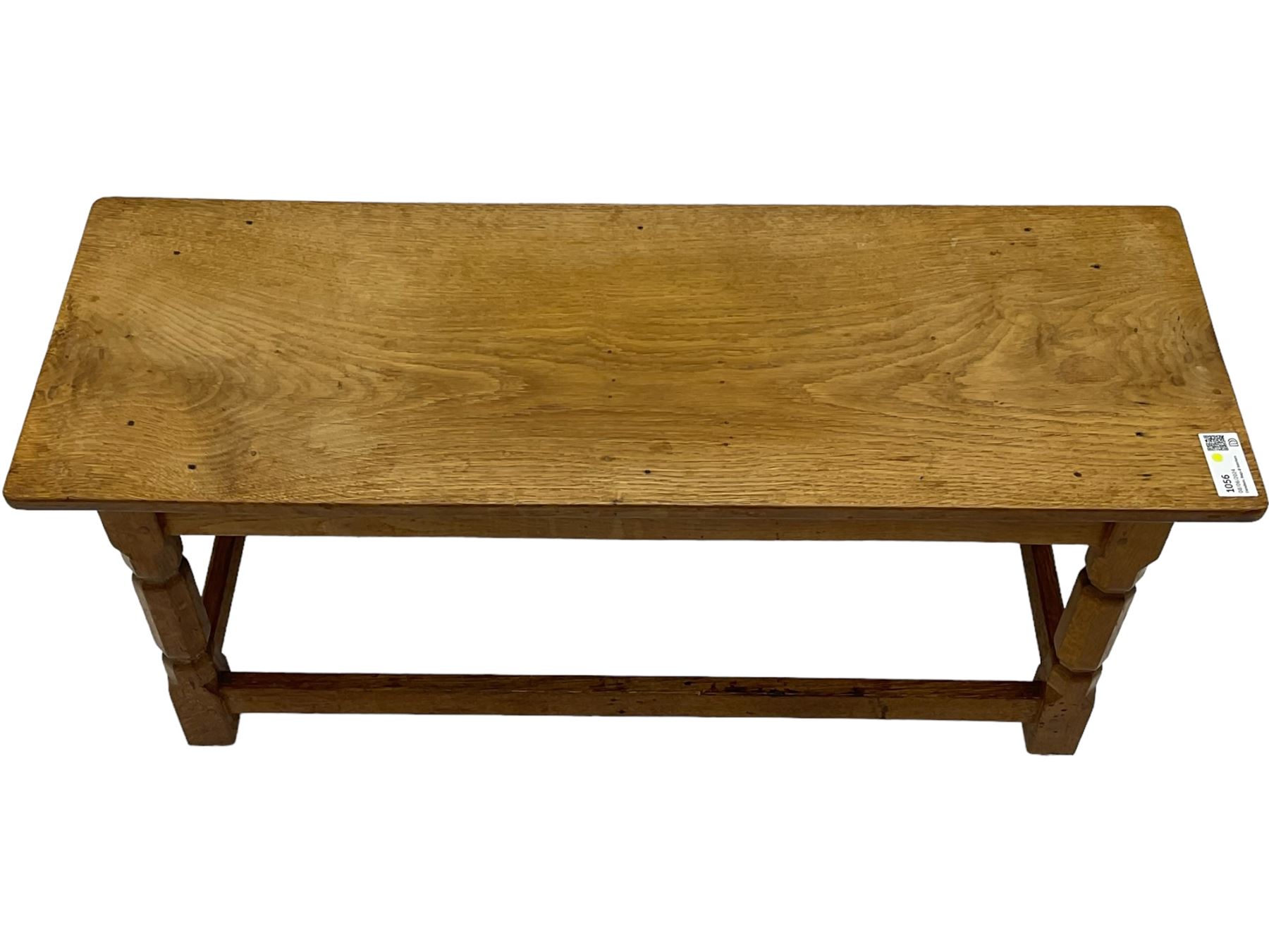 Yorkshire Oak - oak coffee table, rectangular top on octagonal supports, united by plain stretchers 