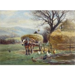 Edwin Bottomley (British 1865-1929): Hay Making, watercolour signed and dated 1912, 25cm x 34cm 