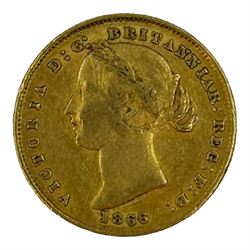 Queen Victoria Australia 1866 gold full sovereign coin, Sydney mint