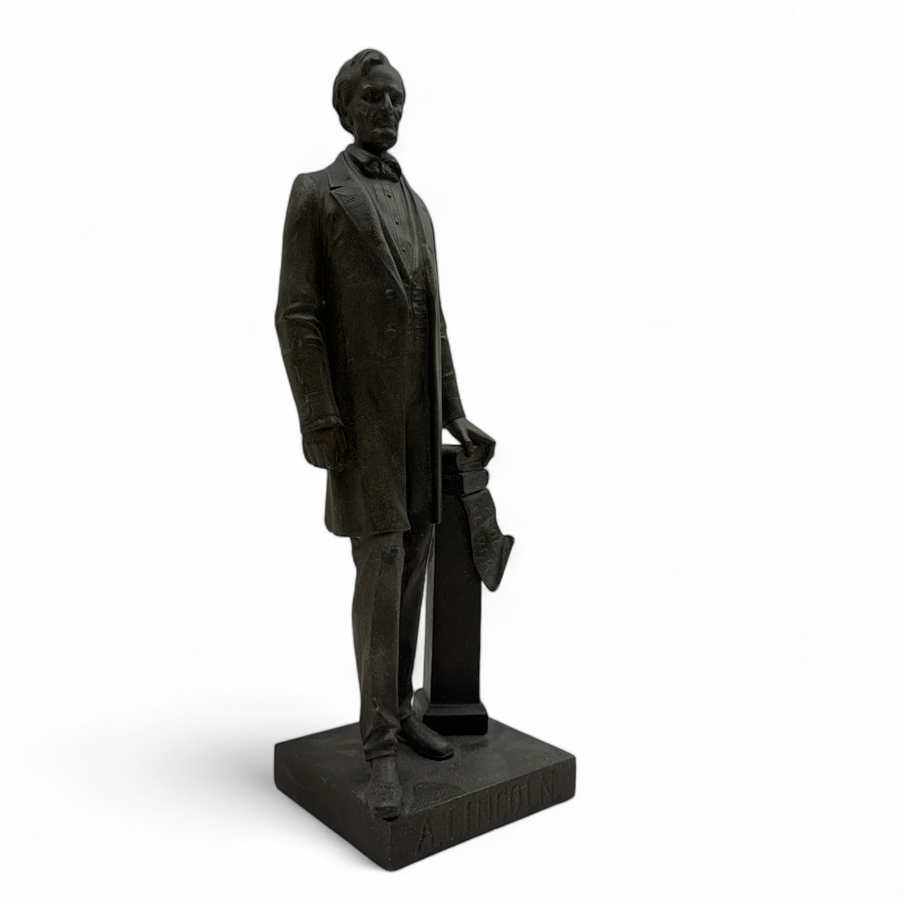 Bronzed figure of Abraham Lincoln, H34cm