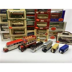 Various makers - twenty-eight die-cast models of buses by EFE (Exclusive First Editions), Lledo, Days Gone etc including GB Models limited edition Bedford OB Coach No.45/1000 with certificate; most boxed but six unboxed (28)