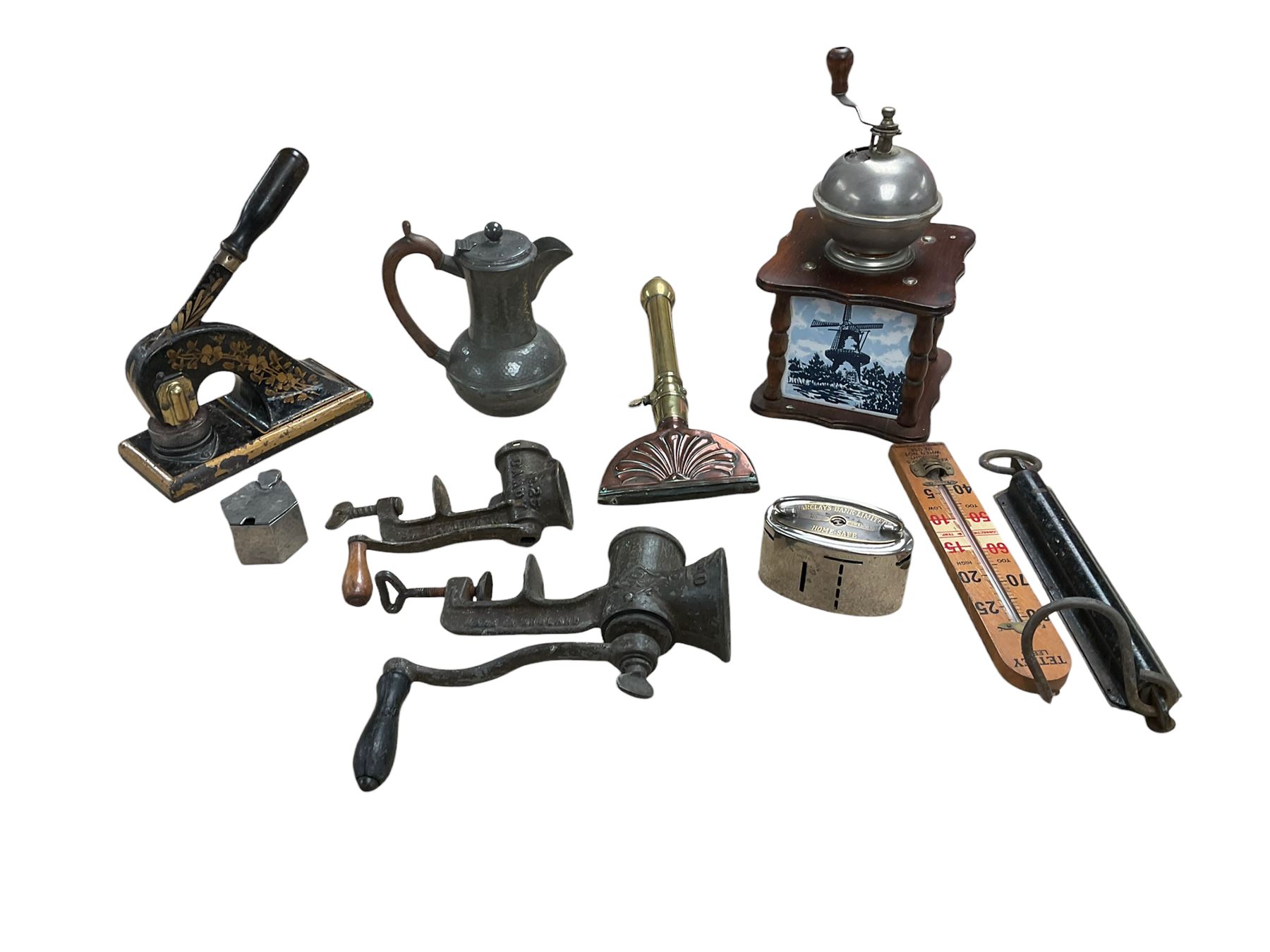 Jordan & Sons Ltd cast iron stamp, together with other metal ware and collectables