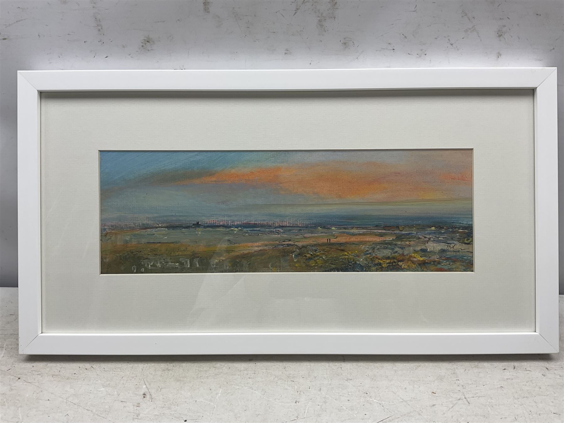 Peter Hodson (British Contemporary): Panoramic Norfolk Landscapes, three oils on board signed 12cm x 38cm (3)