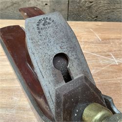 22” mahogany infill plane with brass cap and Marples blade  - THIS LOT IS TO BE COLLECTED BY APPOINTMENT FROM DUGGLEBY STORAGE, GREAT HILL, EASTFIELD, SCARBOROUGH, YO11 3TX