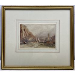 Henry Barlow Carter (British 1803-1867): Off Whitby, watercolour with scratching out unsigned 16cm x 23cm