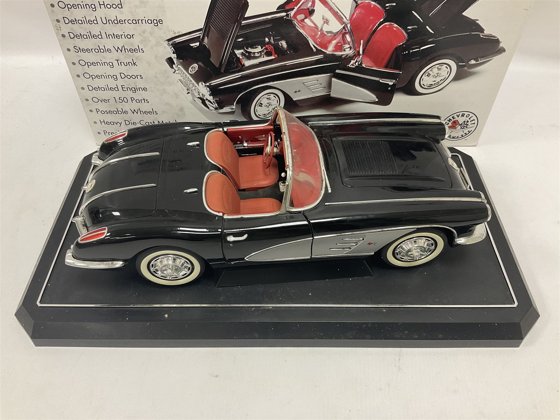 Gearbox 1:12 scale ‘1958 Chevrolet Corvette’ 17904 Mint Precision Series die-cast model, on plinth in original box