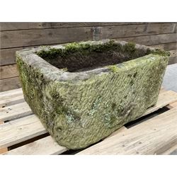 Large 19th century D shaped stone trough 