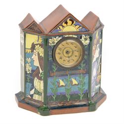 Frederick Rhead for Foley, Intarsio earthenware clock surround, decorated with figures, th...