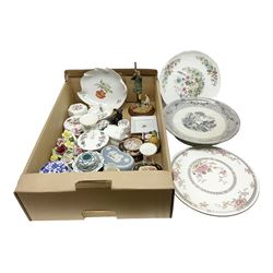 Modern Meissen leaf dish, Country Artists figure, trinket boxes including Jasperware example and a collection of other ceramics and collectables