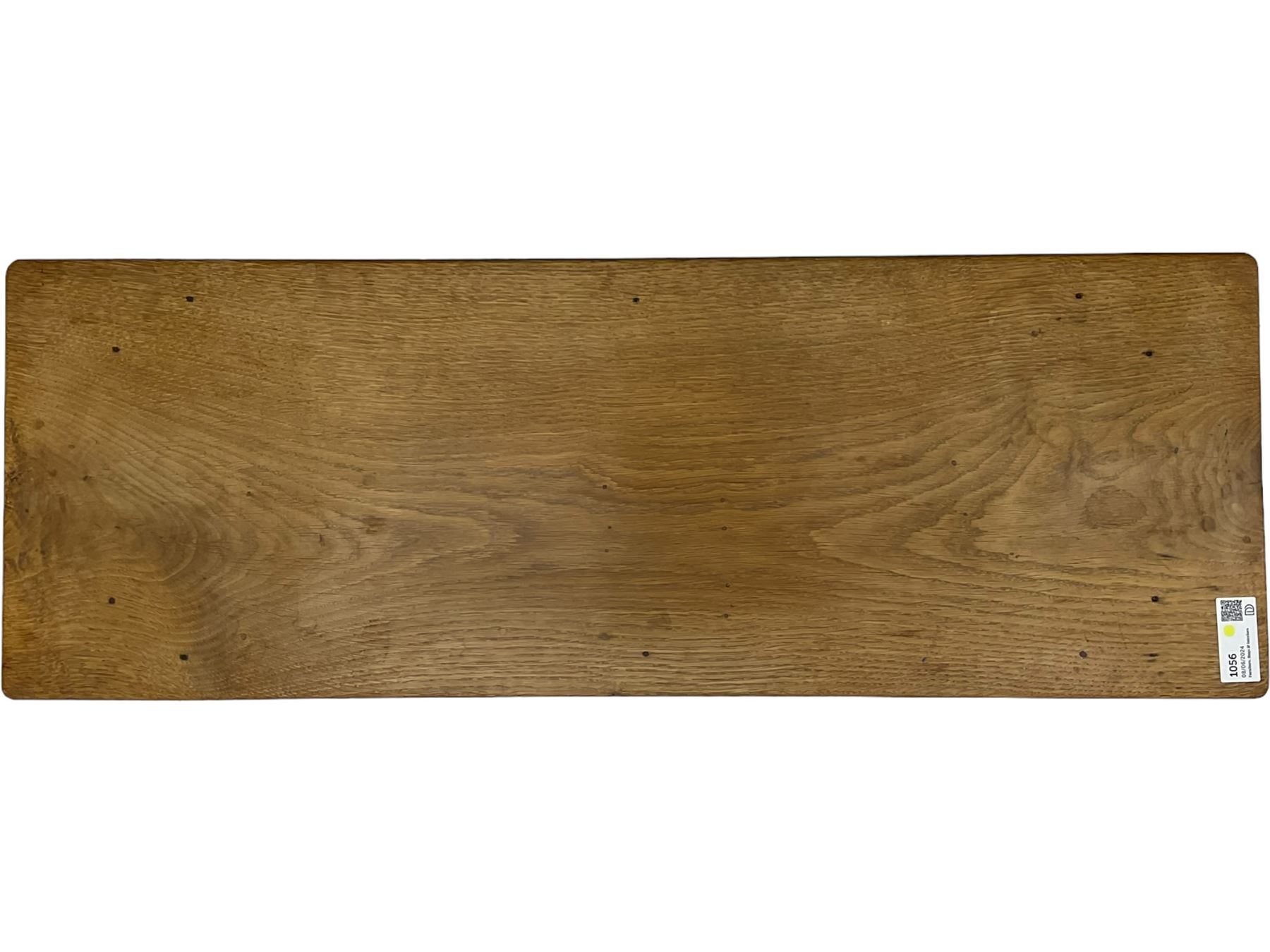 Yorkshire Oak - oak coffee table, rectangular top on octagonal supports, united by plain stretchers 