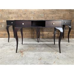 3 x rosewood console dressing tables, with two soft-close drawers