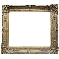 Large swept gilt frame aperture 50cm x 60cm overall 70cm x 80cm containing 19th century oil