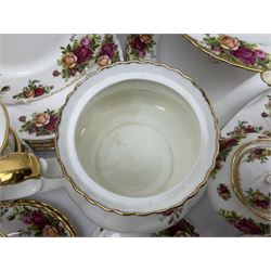 Royal Albert Old Country Roses pattern part tea service, to include teapot, water jug, six cups and saucers, covered sucrier, cake stand etc (39)