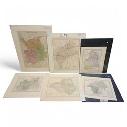 Weller - 19th century map of Durham, Archer - map of Surrey and four other English county maps