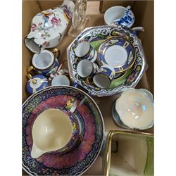 Royal Winton Grimwades chintz jug, Royal Bradwell vase, Noritake tea wares and other ceramics and glassware, in two boxes 