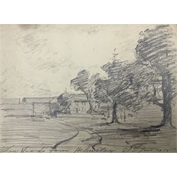 Charles Cutts Elmhirst (Staithes Group 1872-1937): Artist’s Sketchbook, Landscapes around Thorne and Helmsley, comprising eight pencil sketches and a watercolour of Thorne Church, variously signed titled and dated, disbound, overall 18cm x 25cm