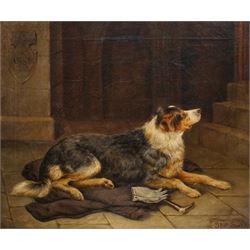 Thomas Seel (British 19th century): Waiting for Master, oil on canvas signed 50cm x 60cm