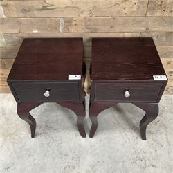 Pair of rosewood finish bedside chests