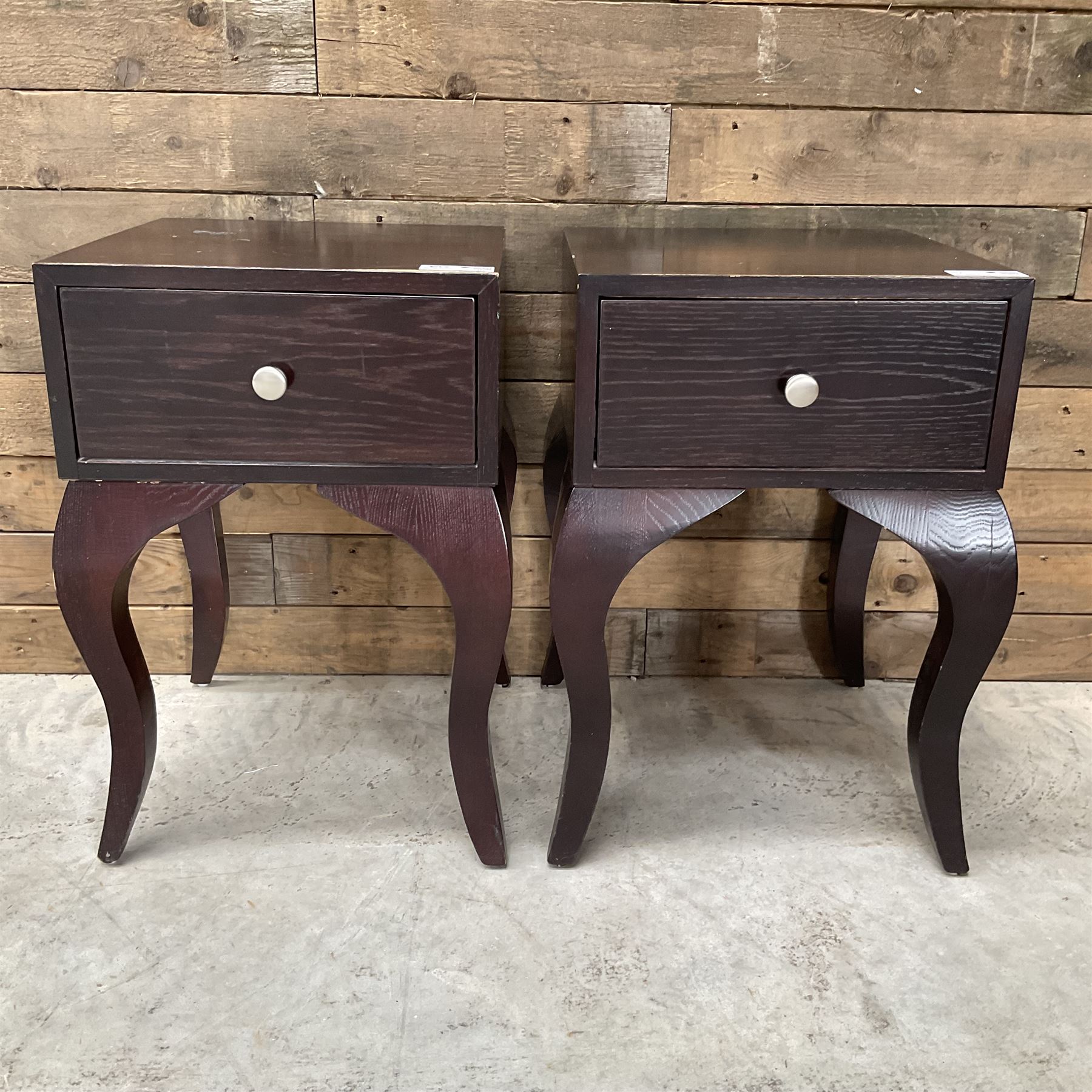 Pair of rosewood finish bedside chests