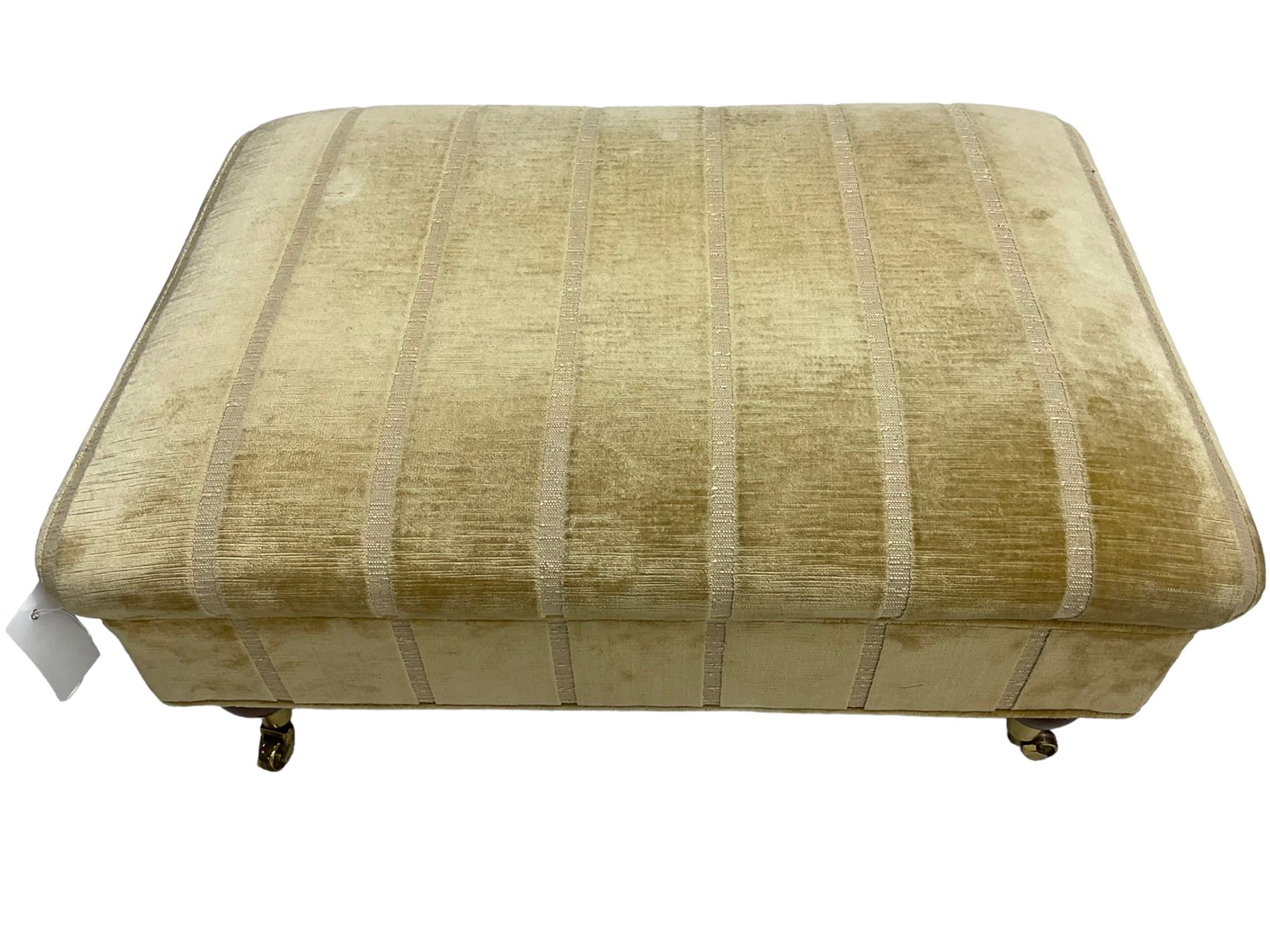 Duresta England - footstool upholstered in pale gold fabric