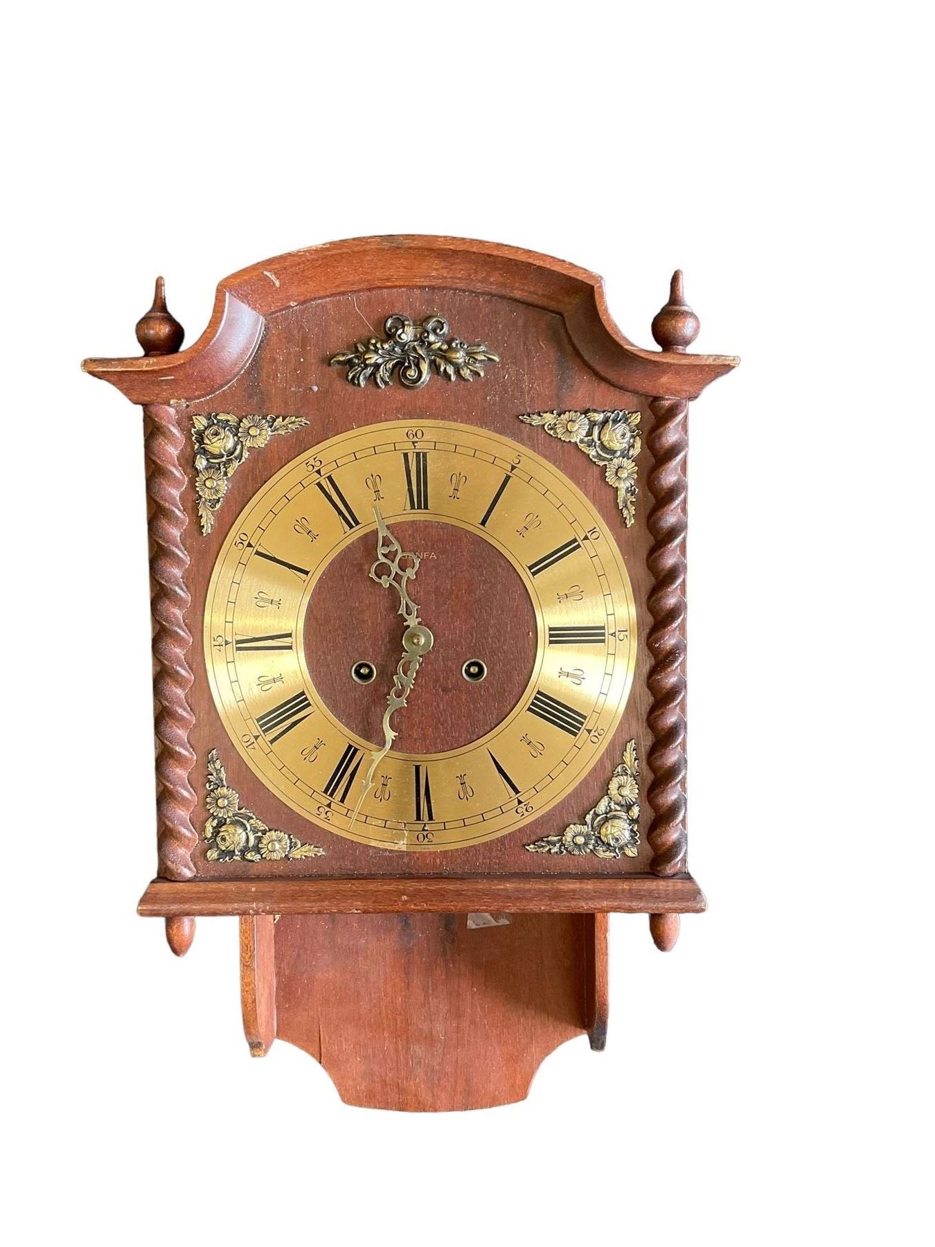 Two wall clock cases and two 20th century wall clocks