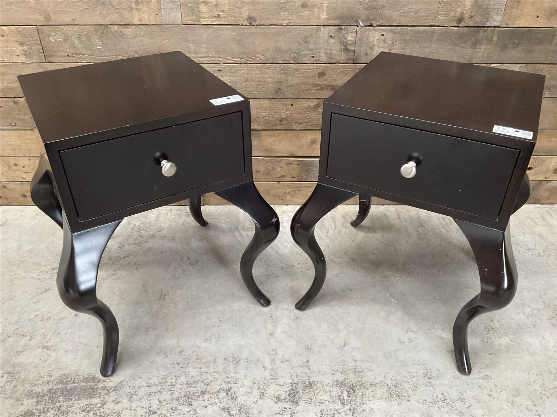 Pair of rosewood finish bedside chests