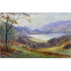 William Mellor (British 1851-1931): 'Derwentwater from the Hills looking towards Borrowdale', watercolour signed, titled verso 30cm x 45cm 