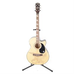 Lindo electro-acoustic guitar, model no. BC-NA-338, with built in EQ-7545R, with eagle des...