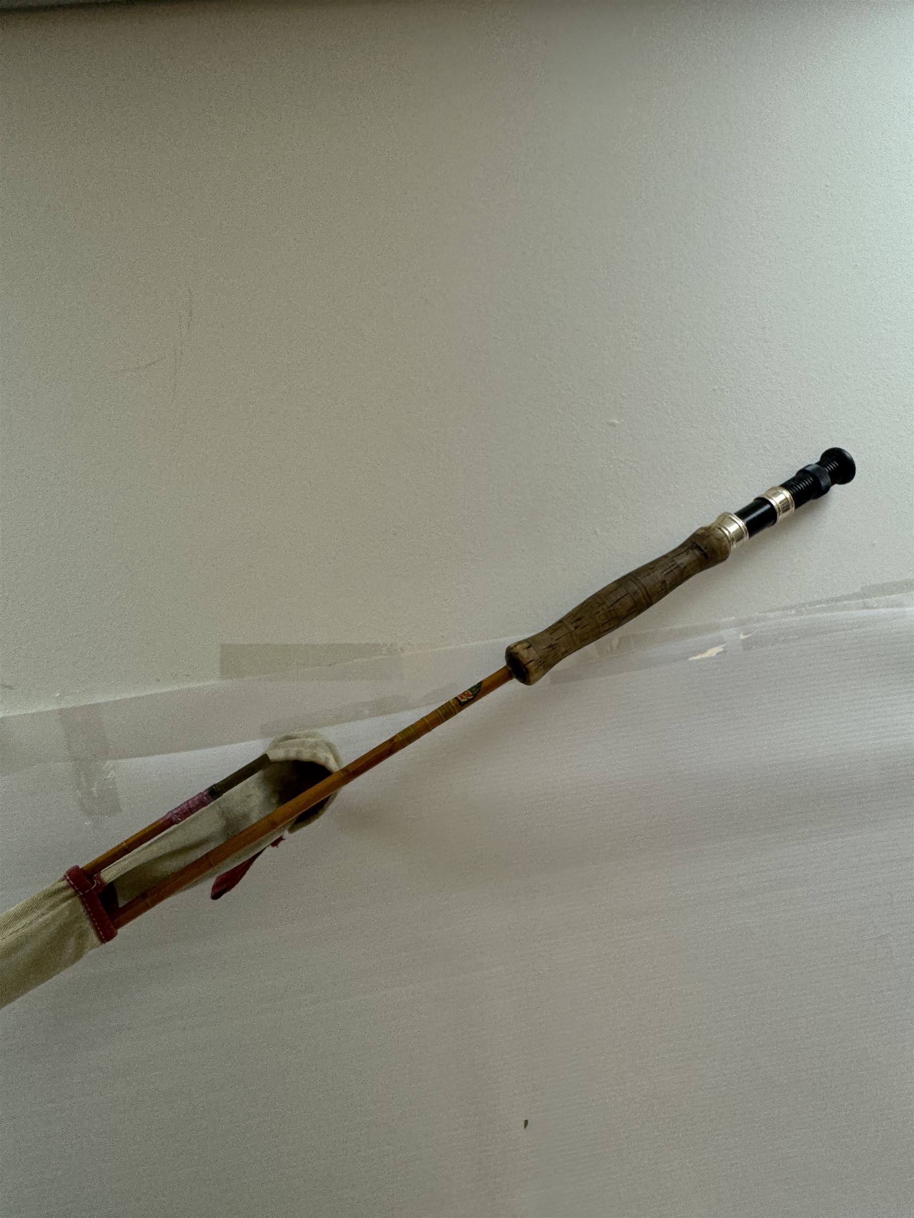 Collection of fishing rods, including fiberglass Goldcrest cuckoo, Mitre Hardy split cane, boat rod, etc 