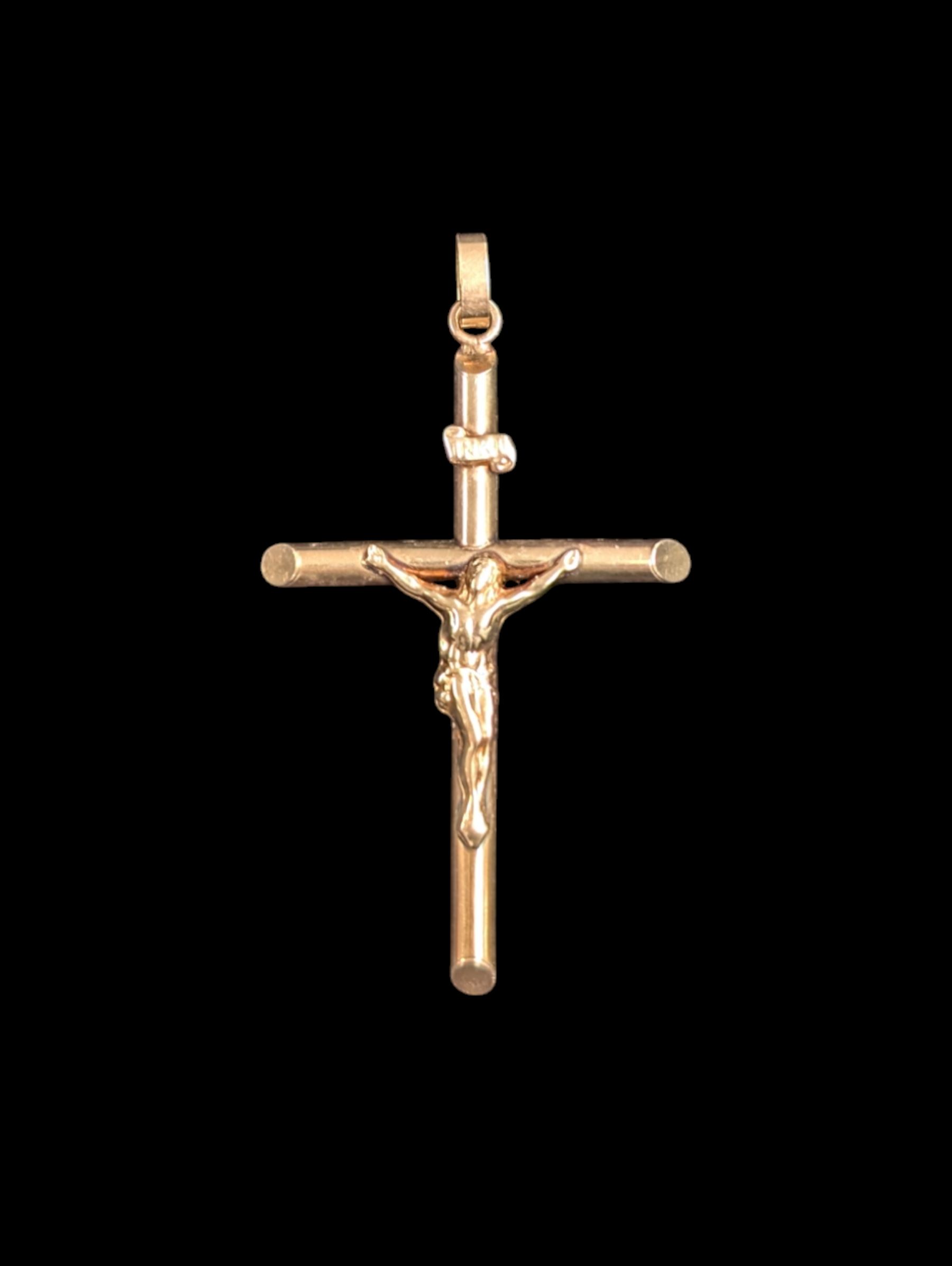 9ct gold crucifix pendant, hallmarked, L7cm