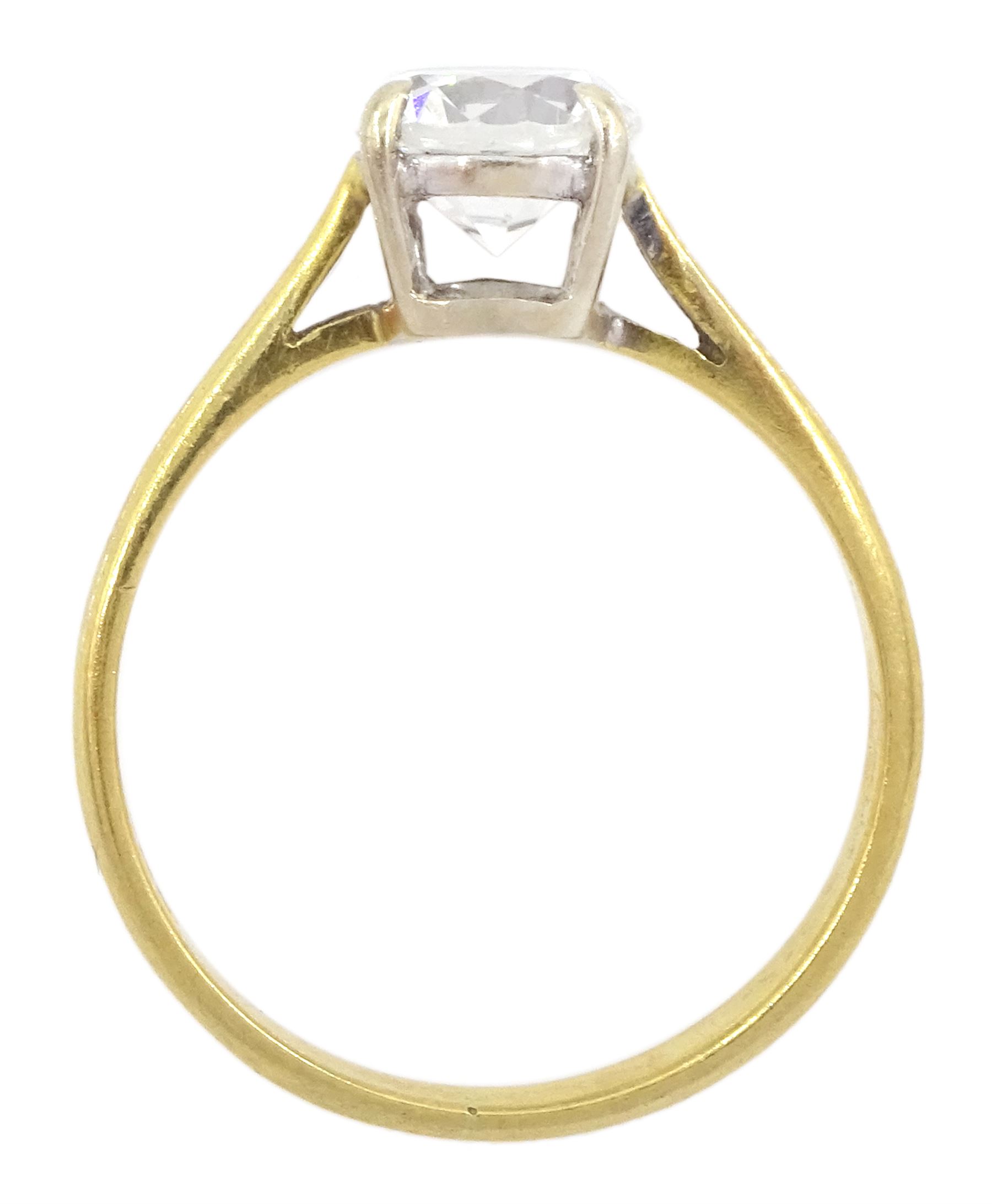 18ct gold single stone white spinel ring, Birmingham 1964