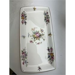 Minton Spring Bouquet pattern part tea and dinner service, including six dinner plates, six side plates, two covered dishes etc, together with Minton Marlow pattern part tea service  