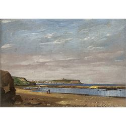 Don Micklethwaite (British 1936-): Scarborough from Cornelian Bay, oil on canvas board signed, titled verso 14cm x 19cm 