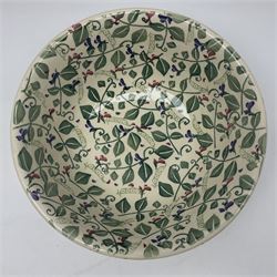 Emma Bridgewater ceramics in Sweet Pea pattern, comprising three cups and a large bowl,  bowl D31cm