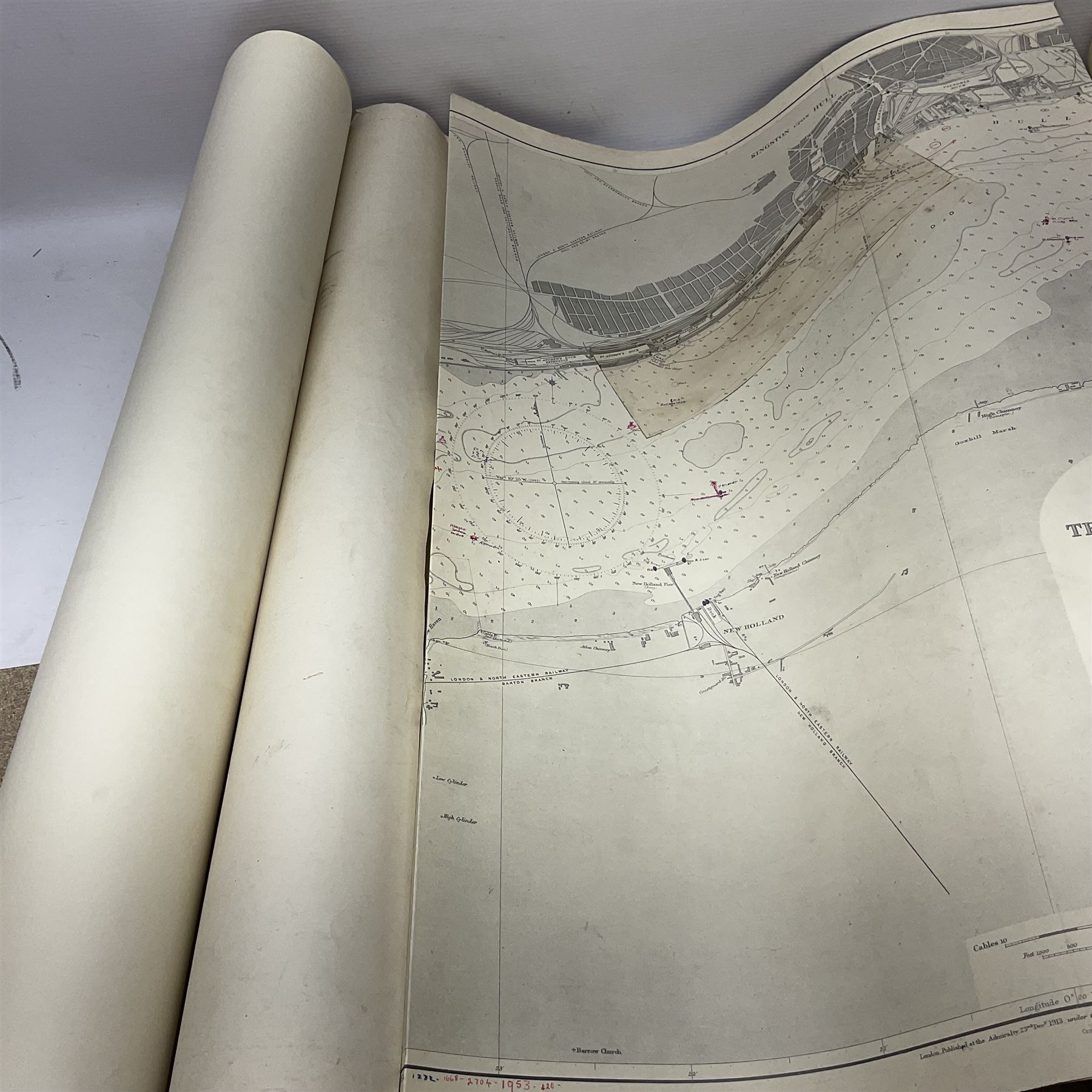 Four shipping charts depicting the River Humber 