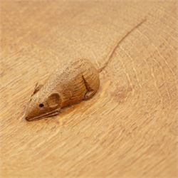 Mouseman - circular tooled oak fruit bowl, carved with mouse signature, by the workshop of Robert Thompson, Kilburn, D28.5cm 