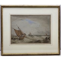 William Alfred Delamotte (British 1775-1863): 'Dutch Fishing Boats on the Scheldt near Antwerp', watercolour signed and dated 1820, titled on gallery label verso 27cm x 38cm 
Provenance: with Abbott & Holder, Museum Street, London, label verso