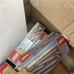 Miscellaneous collectibles to include Tonka model racing car, wooden chess set, boxed Lego electric rails, small quantity of die-cast cars and metal miniature soldiers etc in two boxes 