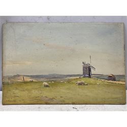 Charles William Adderton (British 1866-1944): 'Early Spring - A Sussex Landscape', watercolour signed, titled and inscribed 'Exhibited in the RA 1901' verso 30cm x 45cm; and another Coastal scene 17cm x 24cm and a print of Bamborough Castle (3 unframed)
Provenance: direct from the family of the artist Harry Wanless 1872-1934, part of a collection never previously seen on the market
Notes: Adderton was a friend of the brothers Harry and Charles Wanless, all of whom studied under Albert Strange at the Scarborough School of Art School. Adderton had a studio at 55 Sandside, Scarborough between 1894 and 1901, he moved to Ockbrook Derby and later to Robin Hoods Bay where he was a member of the Fylingdales Group of Artists