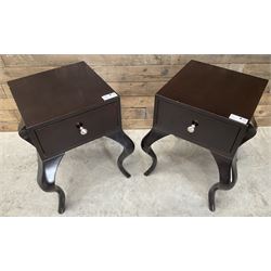 Pair of rosewood finish bedside chests