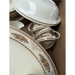 Collection of Minton Roxburgh pattern dinner and teawares, including meat platter, tea cups, etc 