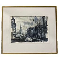 Harold Wharfe (Yorkshire 20th century): London Scene and Yorkshire Bridge, two watercolours inscribed and dated max 30cm x 43cm (2)