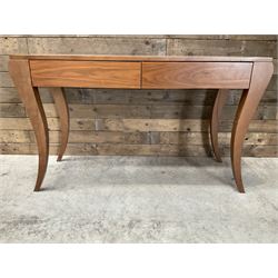 4 x walnut console dressing table with two soft-close drawers