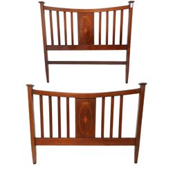 Edwardian inlaid mahogany 4' 6'' double bedstead 